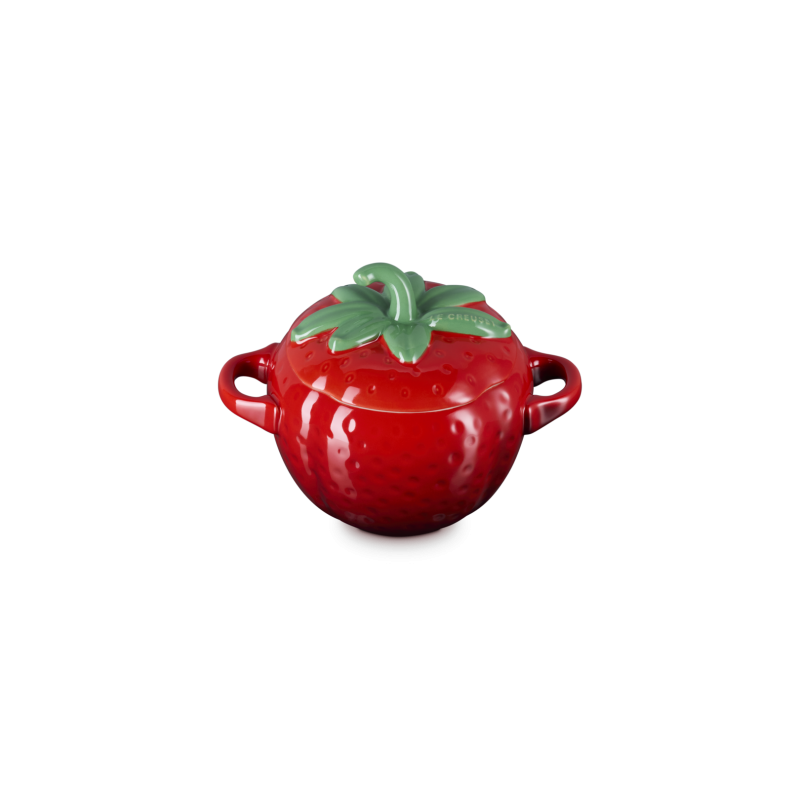 Aarbei Rond Mini Stoofpotje 58 cl Rood en Groen - Le Creuset