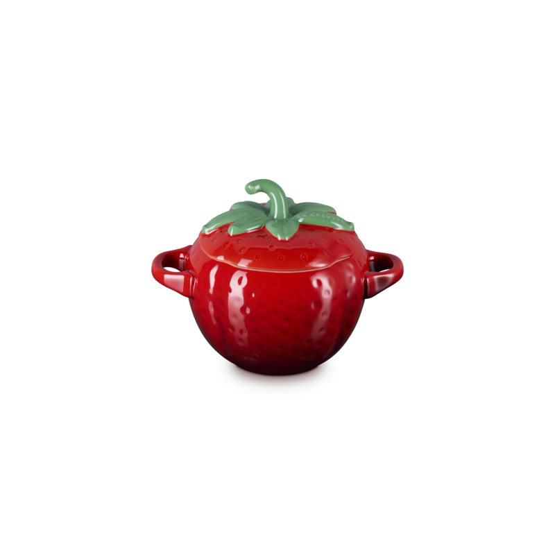 Fraise Mini Cocotte en Céramique Ronde 58 cl Rouge et Vert  - Le Creuset