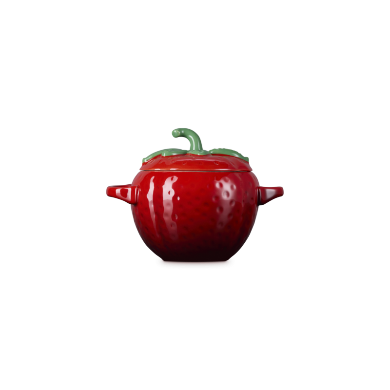 Fraise Mini Cocotte en Céramique Ronde 58 cl Rouge et Vert  - Le Creuset