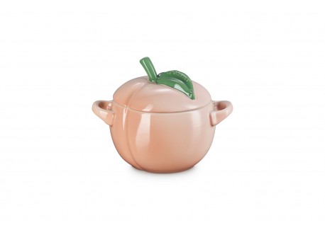 Pêche Mini Cocotte en Céramique Ronde 58 cl Corail Pastel et Vert  - Le Creuset