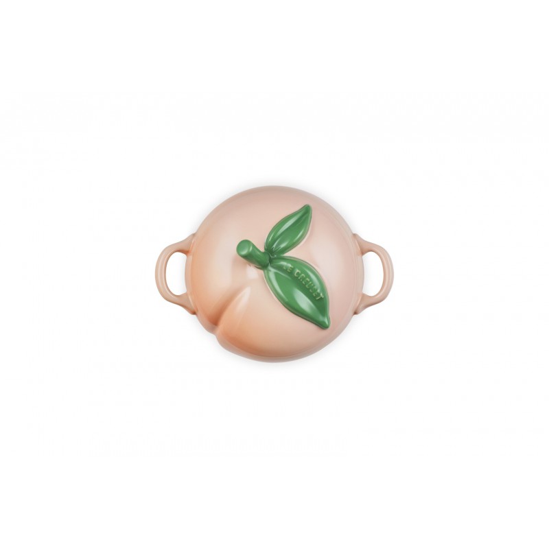 Pêche Mini Cocotte en Céramique Ronde 58 cl Corail Pastel et Vert  - Le Creuset