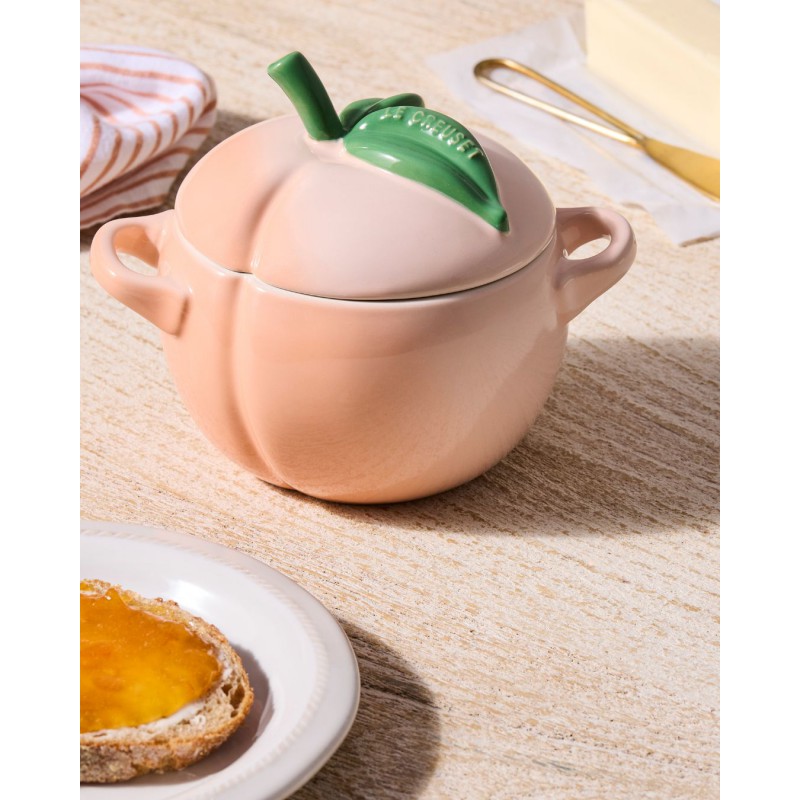 Pêche Mini Cocotte en Céramique Ronde 58 cl Corail Pastel et Vert  - Le Creuset