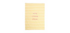Torchon en Coton More Cheese Please Ligné Jaune et Blanc 50x70 cm 