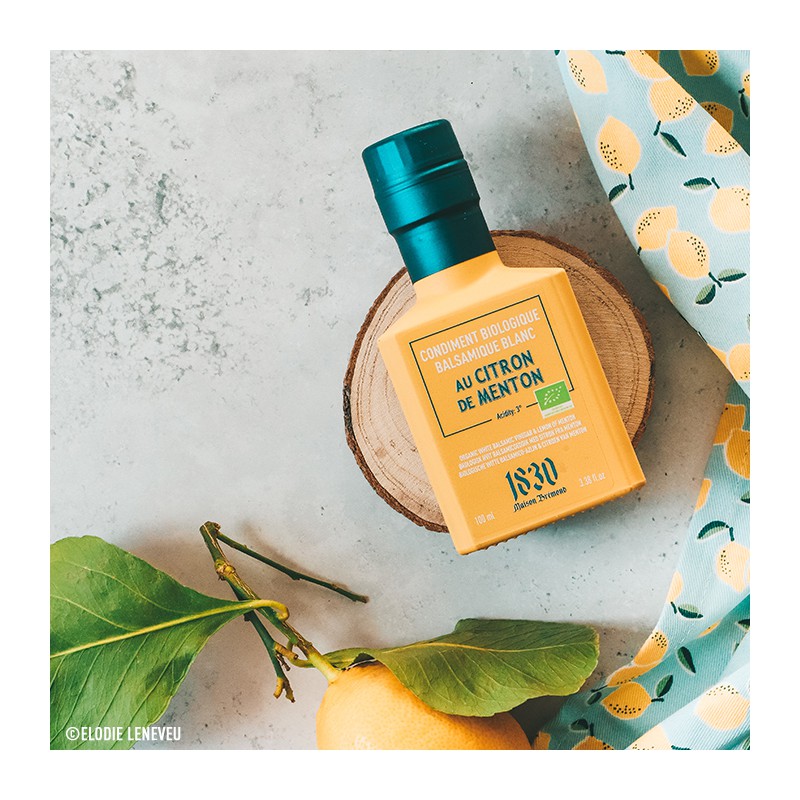 Vinaigre Balsamique Blanc de Modène au Citron de Menton Bio 100 ml  - Maison Brémond