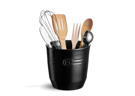 Keramische Pot voor Keukengerei 2,2 L Mat Zwart Truffel 17 x 16 cm - Emile Henry