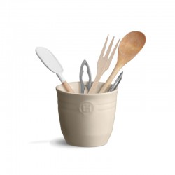 Petit Pot à Ustensiles en Céramique 0,9 L Argile Blanc Cassé 13x11,5 cm  - Emile Henry