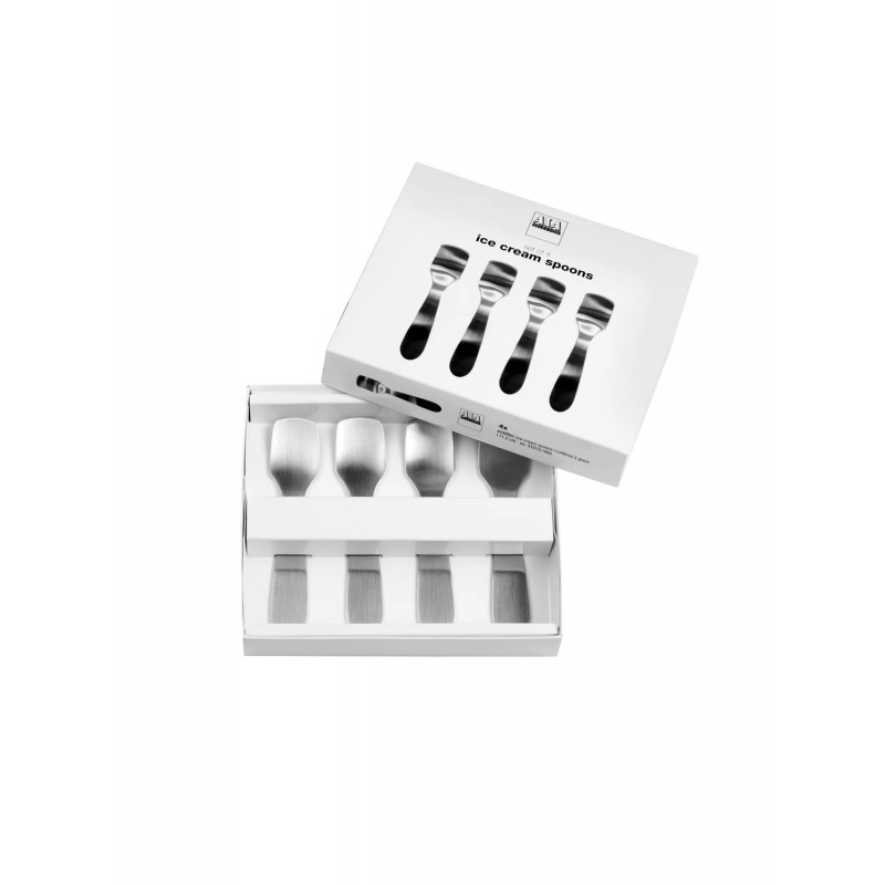 Set Petites Cuillères à Glace et Verrines Inox Brossé 11 cm 4 pcs  - ASA Selection