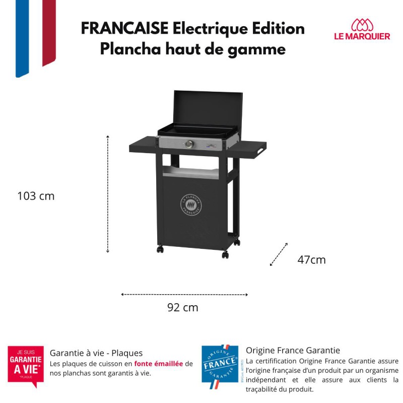 Startpakket Elektrische Plancha La Petite Française 150 Duo + Zwarte Trolley - Le Marquier