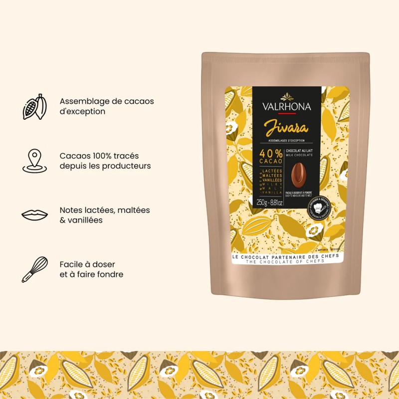 Melkchocolade Jivara 40% Bonen Zakje 250 g - Valrhona