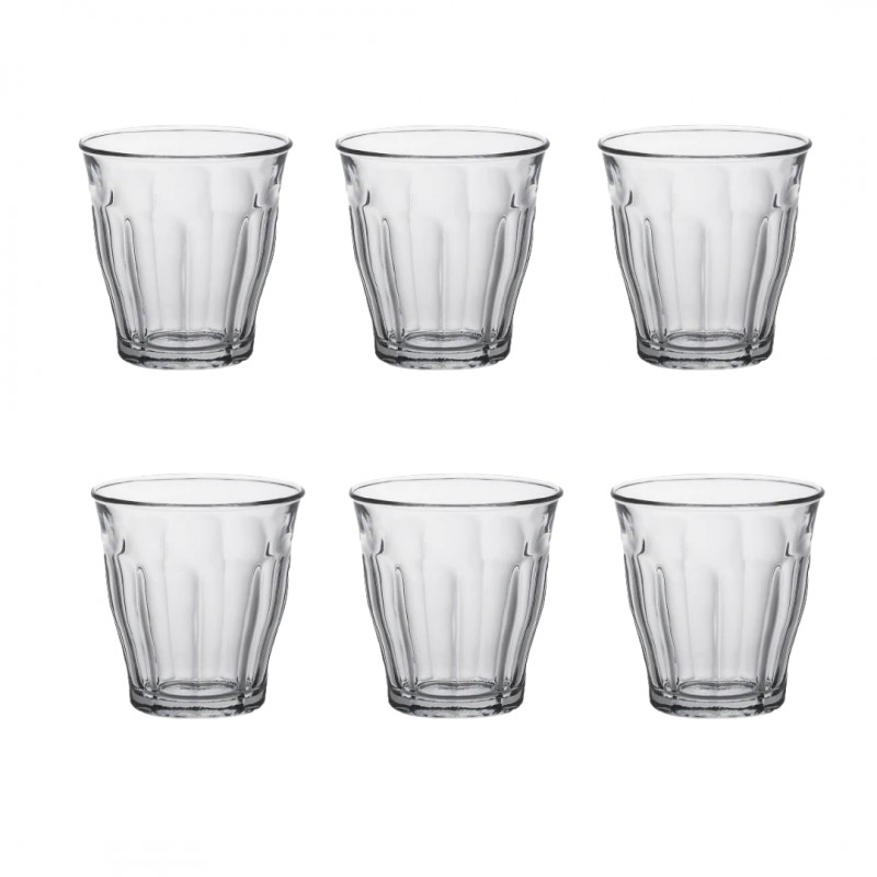 Picardie Gobelet à Eau en Verre Transparent 25 cl 9 cm (6 pcs) - Duralex