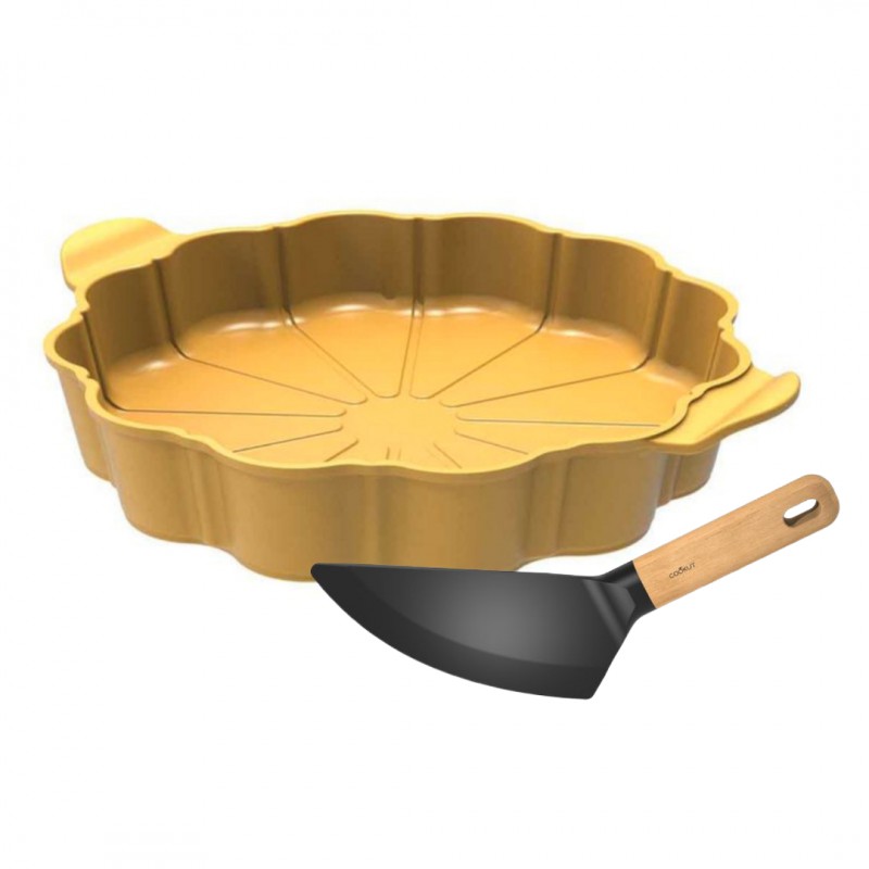 Formidable Plat à Tarte Rond Cannelé Jaune Mangue 29 cm Édition Limitée  - Cookut