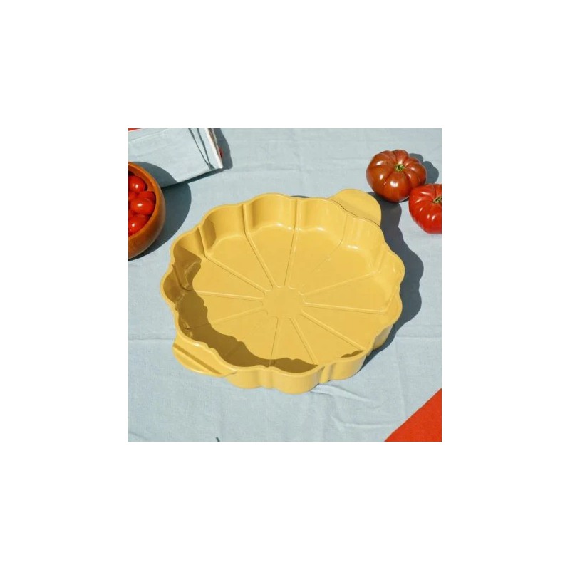 Formidable Plat à Tarte Rond Cannelé Jaune Mangue 29 cm Édition Limitée  - Cookut