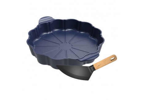 Formidable Plat à Tarte Rond Cannelé Bleu Myrtille 29 cm - Cookut