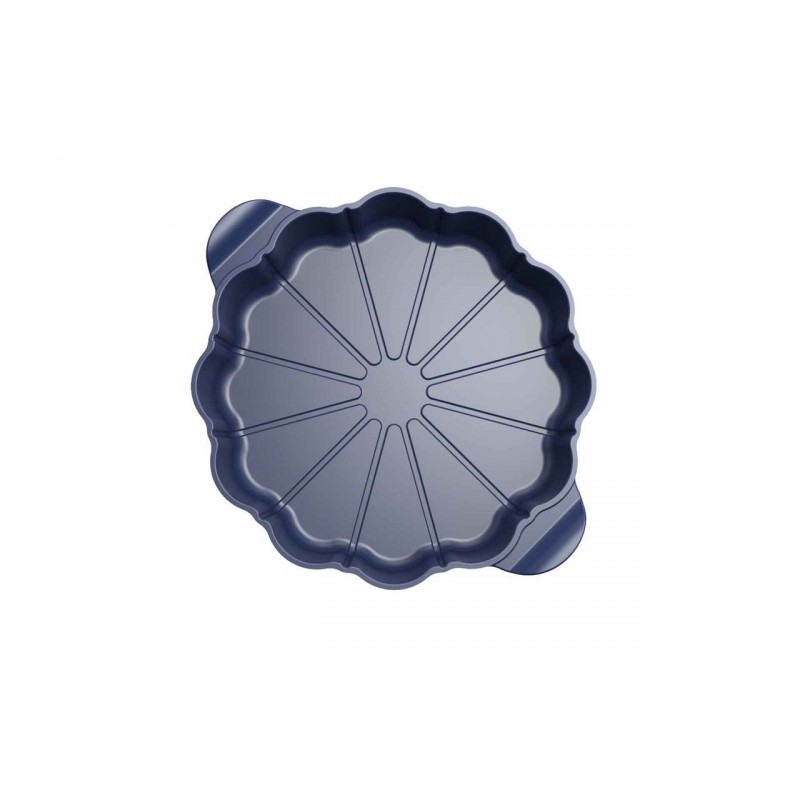 Formidable Plat à Tarte Rond Cannelé Bleu Myrtille 29 cm - Cookut