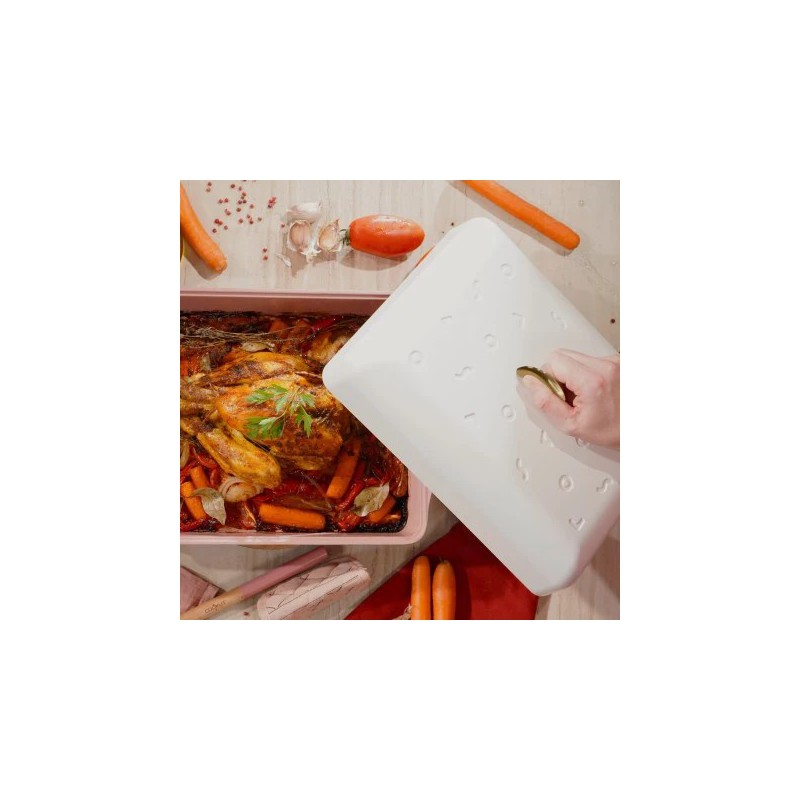 Domelvormig kookdeksel voor Incroyable Rechthoekige Ovenschaal Wit 40x27x8cm - Cookut