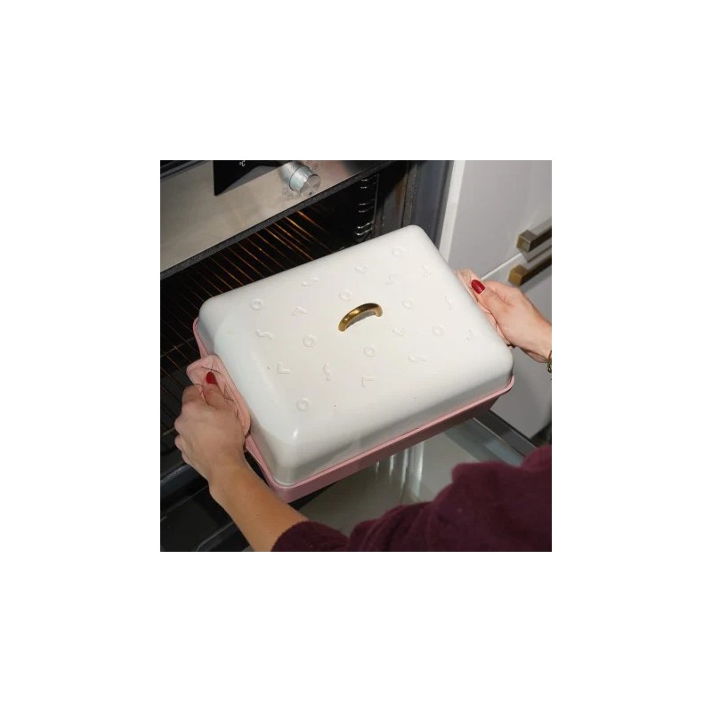 Domelvormig kookdeksel voor Incroyable Rechthoekige Ovenschaal Wit 40x27x8cm - Cookut