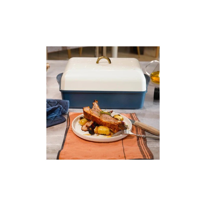 Couvercle Dome de Cuisson pour Incroyable Plat Rectangulaire Blanc 40x27x8cm  - Cookut