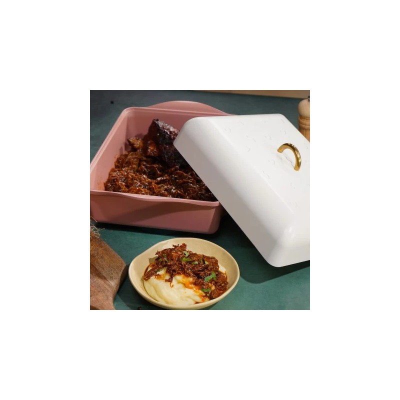Domelvormig kookdeksel voor Incroyable Rechthoekige Ovenschaal Wit 40x27x8cm - Cookut