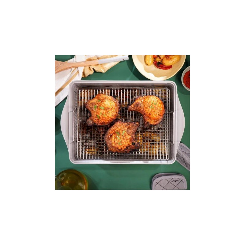 Grille à Rôtir en Inox à 2 Etages pour Incroyable Plat 31x23,5x6,7 cm  - Cookut