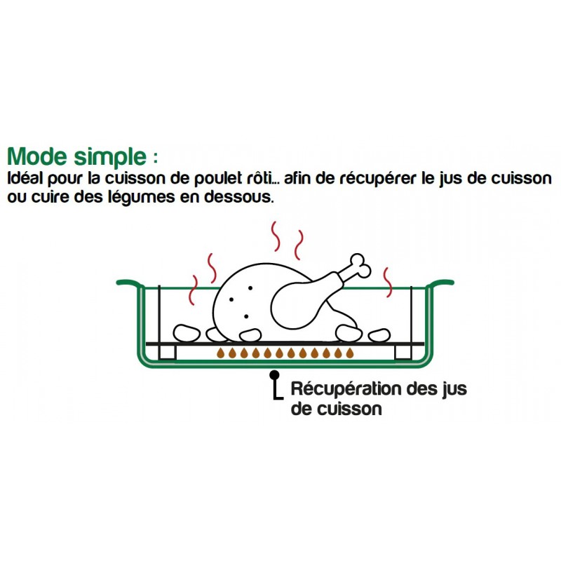 Grille à Rôtir en Inox à 2 Etages pour Incroyable Plat 31x23,5x6,7 cm  - Cookut