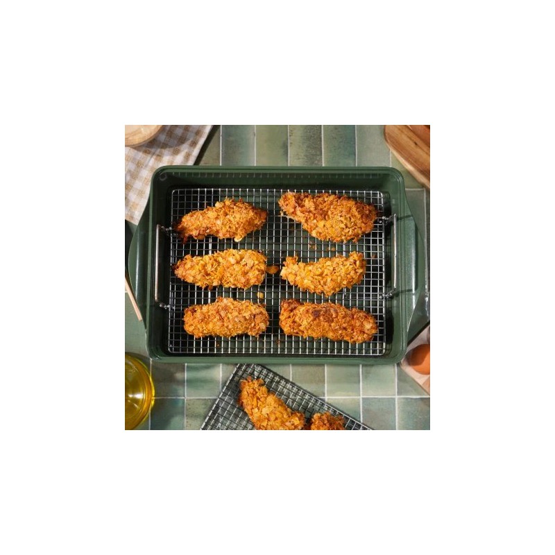 2-laags RVS Braadrek voor Incroyable Gerechten 31x23,5x6,7 cm - Cookut