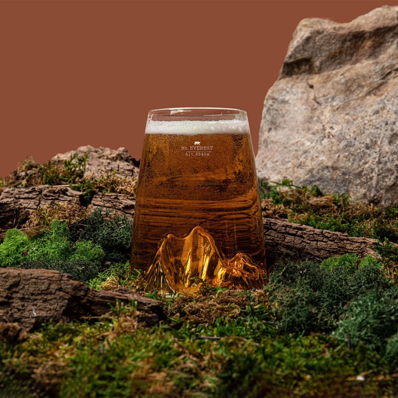 Topographic Borosilicaat Longdrinkglas Berg 45 cl - Mont Everest - Alaskan Maker