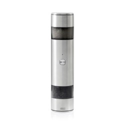 I.Mill Duo Moulin à Poivre et à Sel Electrique Rechargeable en Inox 23,5 cm  - Ad Hoc