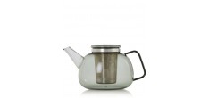 Yuna Grijs Glazen Theepot Met RVS Filter 1,6 L