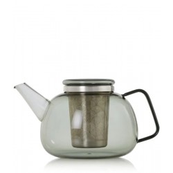 Yuna Grijs Glazen Theepot Met RVS Filter 1,6 L - Ad Hoc