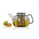 Yuna Grijs Glazen Theepot Met RVS Filter 1,6 L - Ad Hoc