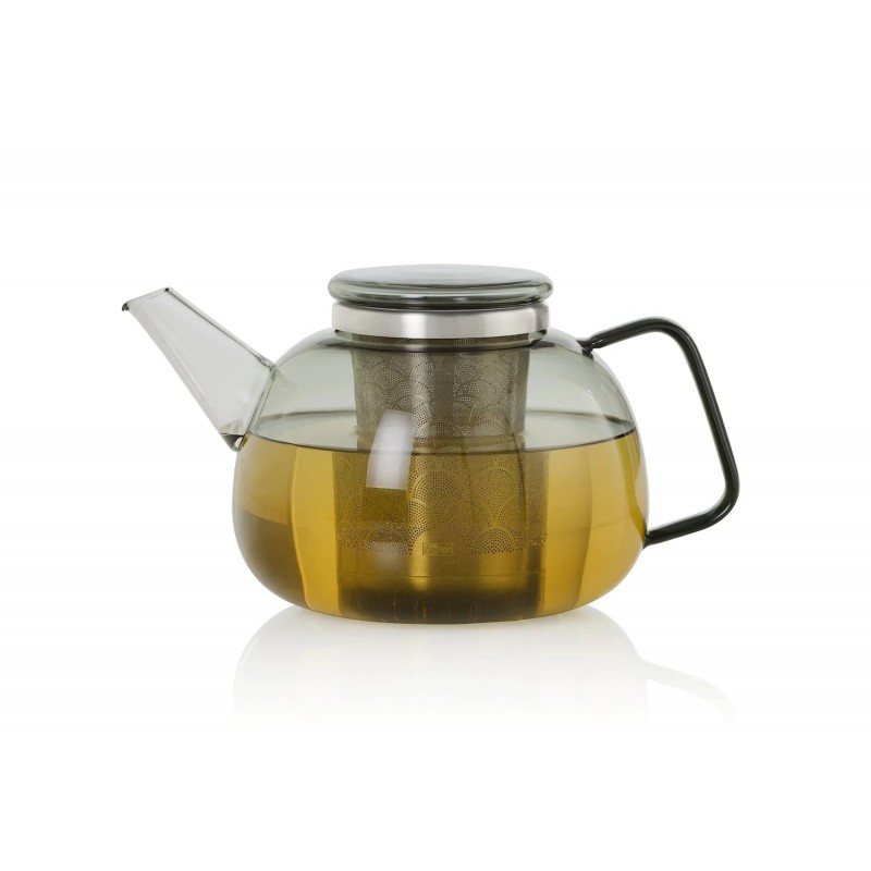 Yuna Théière en Verre Gris avec Filtre Inox 1,6 L  - Ad Hoc