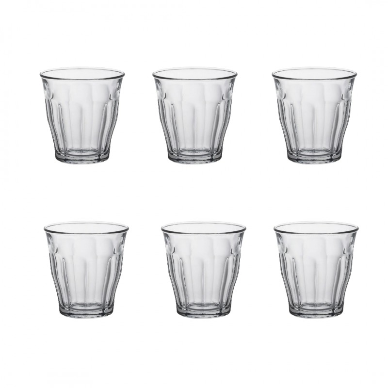 Picardie Gobelet à Eau Transparent 16 cl 7,8 cm (6 pcs)  - Duralex