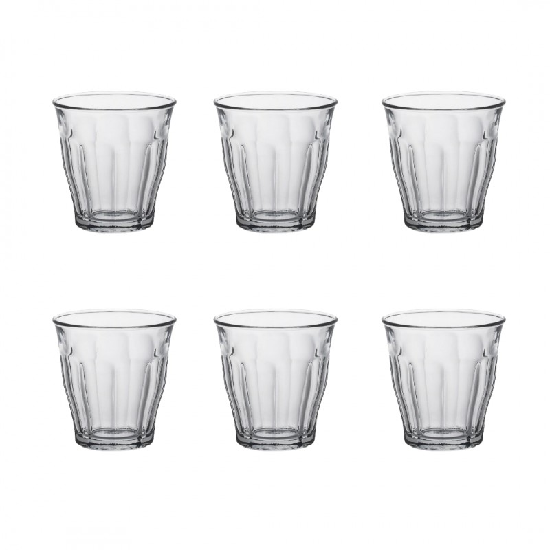 Picardie Gobelet à Eau en Verre Transparent 20 cl 8,4 cm (6pcs)  - Duralex
