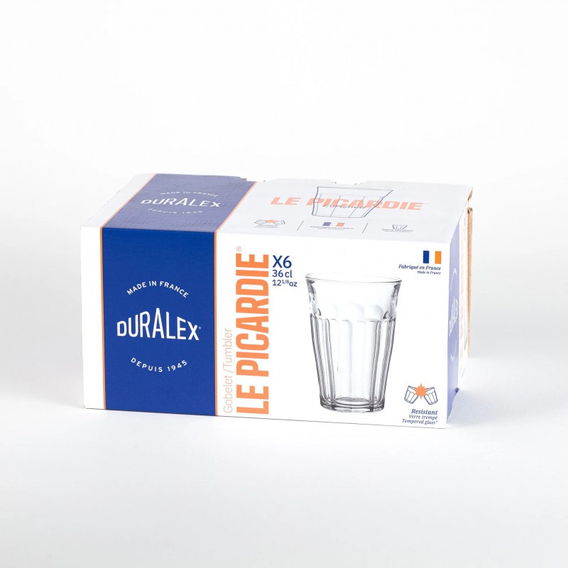 Picardie Gobelet à Eau Transparent 36 cl 12,4 cm (6pcs)  - Duralex