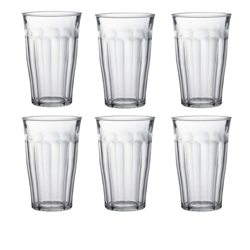Picardie Gobelet à Eau Transparent 50 cl 14,5 cm (6pcs)  - Duralex