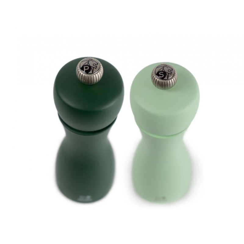 Tahiti Zout- en Pepermolen Set 15 cm Zirlion Water (groene tinten) - Peugeot