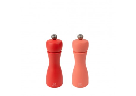Tahiti Zout- en Pepermolen Set 15 cm Zirlion Vuur (oranje tinten) - Peugeot