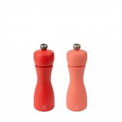 Tahiti Duo Moulins à Poivre et à Sel en Bois Zirlion 15 cm Feu (tons orangés) -N - Peugeot
