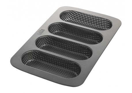 Laib & Seele Moule 4 Minis Baguettes Perforé Acier Antiadhésif 8x18 cm  - Birkmann