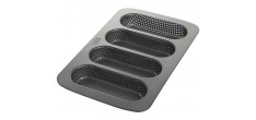 Laib & Seele Geperforeerde Bakvorm 4 mini-baguettes in Staal met Antiaanbak 18cm