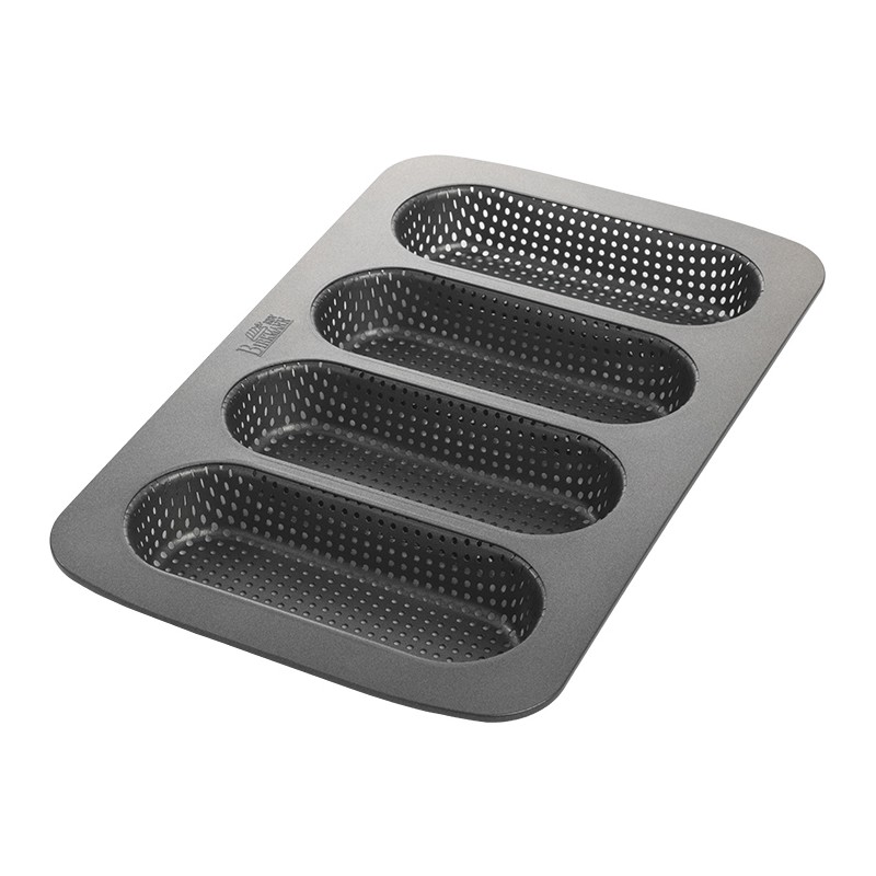 Laib & Seele Moule 4 Minis Baguettes Perforé Acier Antiadhésif 8x18 cm  - Birkmann