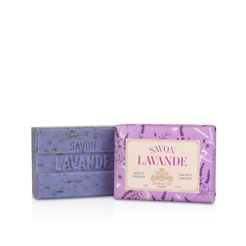 Savon Solide Naturel et Exfoliant à la Lavande de Provence 100 g  - Maison Brémond