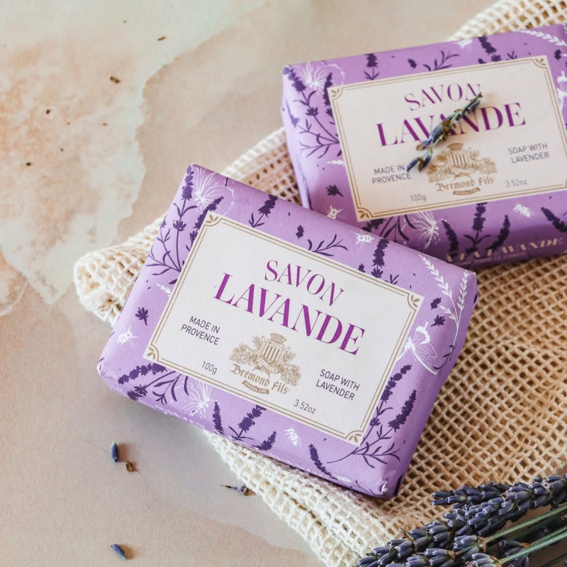 Natuurlijke vaste en Exfoliërende Zeep met Provençaalse Lavendel 100 g - Maison Brémond