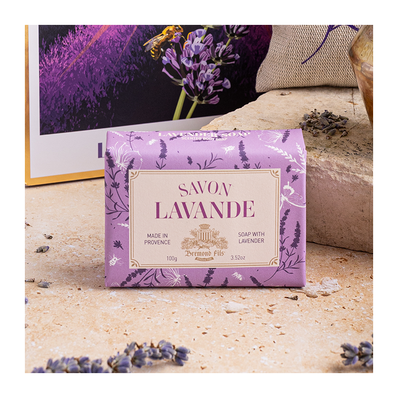 Savon Solide Naturel et Exfoliant à la Lavande de Provence 100 g  - Maison Brémond