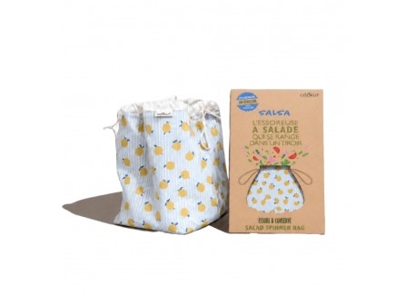 Salsa Essoreuse Sac à Salade Imperméable avec Filet 2-en-1 Citrons Jaunes - Cookut