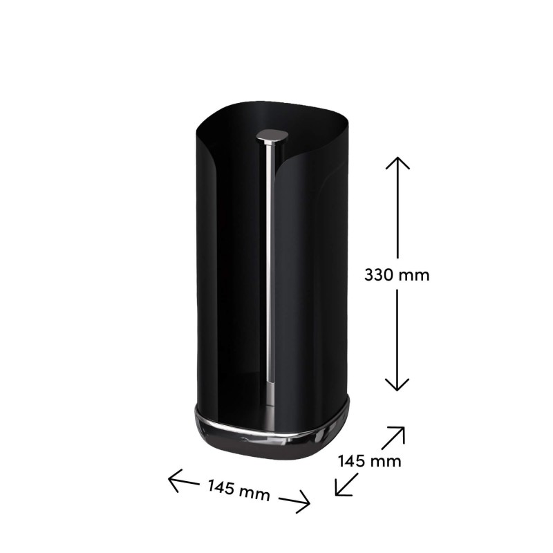 Cubo Porte Rouleau Essuie Tout Acier Thermolaqué Noir Mat 33 cm  - Siegwerk