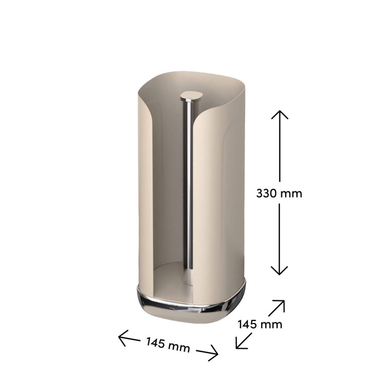 Cubo Porte Rouleau Essuie Tout Acier Thermolaqué Beige Sable Mat 33 cm  - Siegwerk