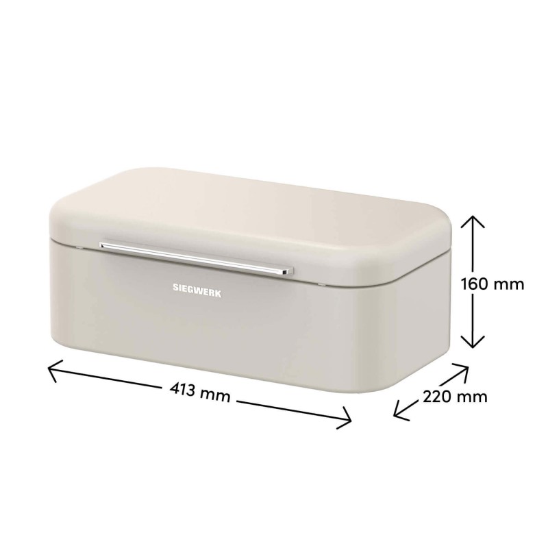 Panova Boîte à Pain Rectangulaire Acier Thermolaqué Beige Mat 41x16x22 cm  - Siegwerk