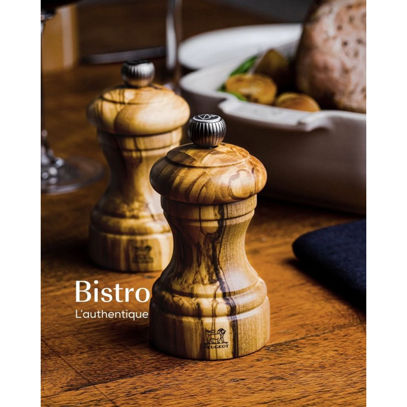 Bistro Duo Peper- en Zoutmolen Zirlion 10 cm Olijfhout - Peugeot