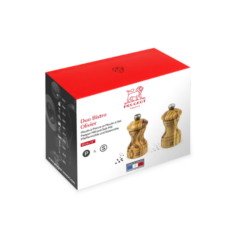 Bistro Duo Peper- en Zoutmolen Zirlion 10 cm Olijfhout - Peugeot